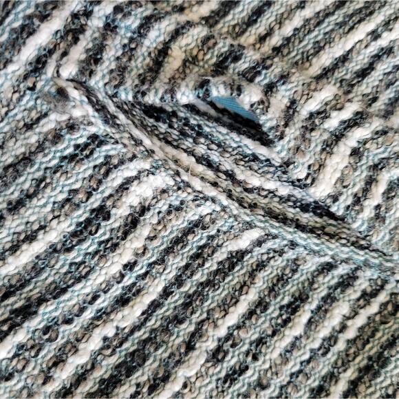 Lucky Brand Zip Up Raglan Bomber Mixed Knit Boyfriend Sweater Jacket Size Medium - Picture 7 of 7